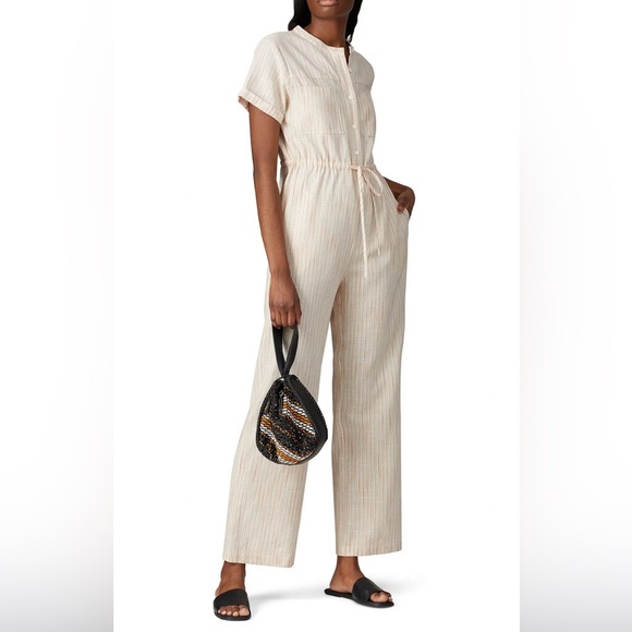 Line & Dot Pants - Line and Dot Linen Blend Jumpsuit Size Small